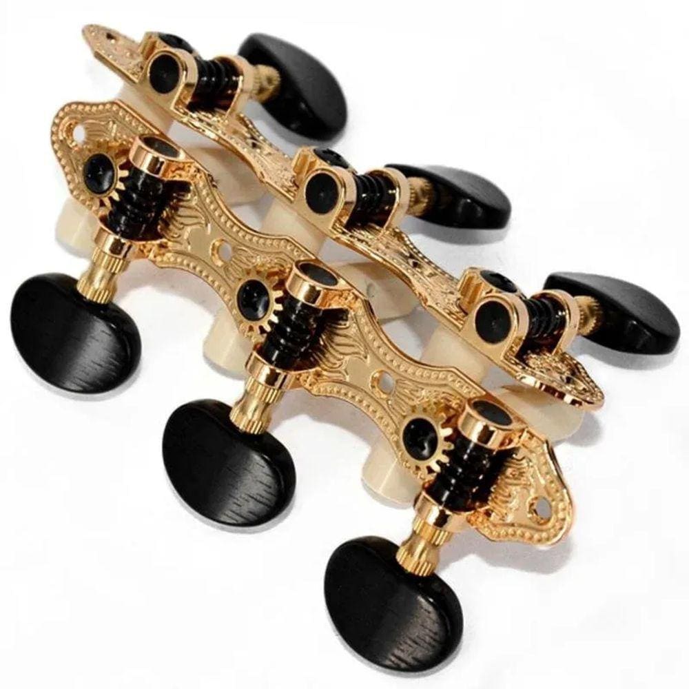 Tarraxa Violão Rozini P.grosso Ra405gkpg Dourado Preta C/ Nf