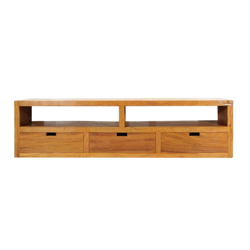 Rack Santiago 200cm Para Sala de Tv - Peroba Rosa