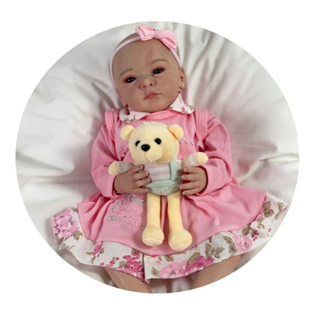Bebe Reborn Malea Perfeita Tecido Fofinha
