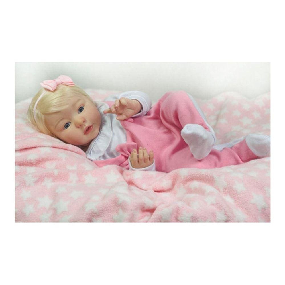 Bebe Reborn, Menina, Realista, Com Enxoval Rosa Lindo