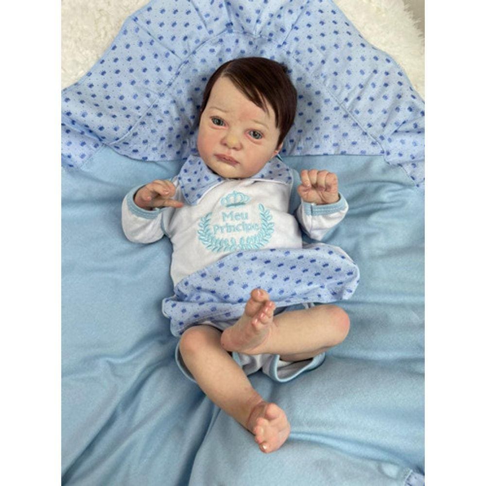 Bebê Reborn Menino Perfeito Fofo Tecido