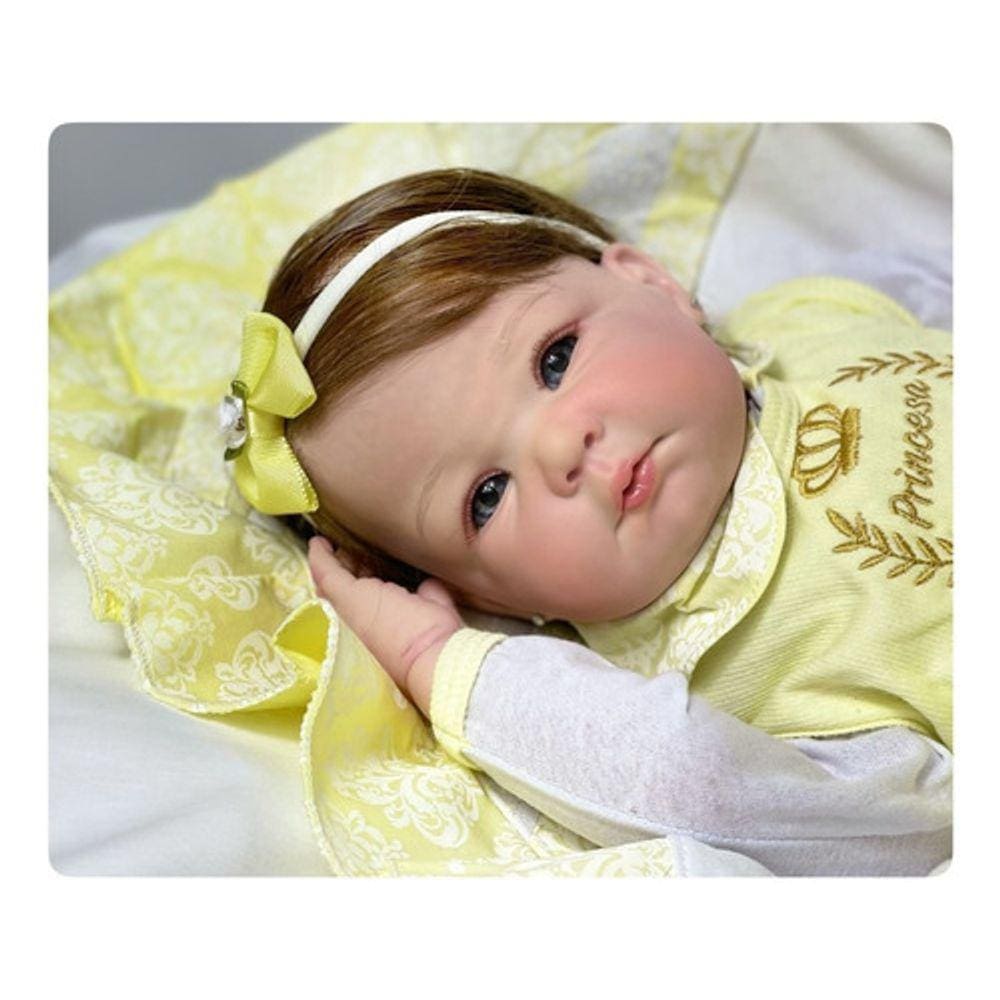 Bebe Reborn Princesa Banho Silicone Realista Fio A Fio