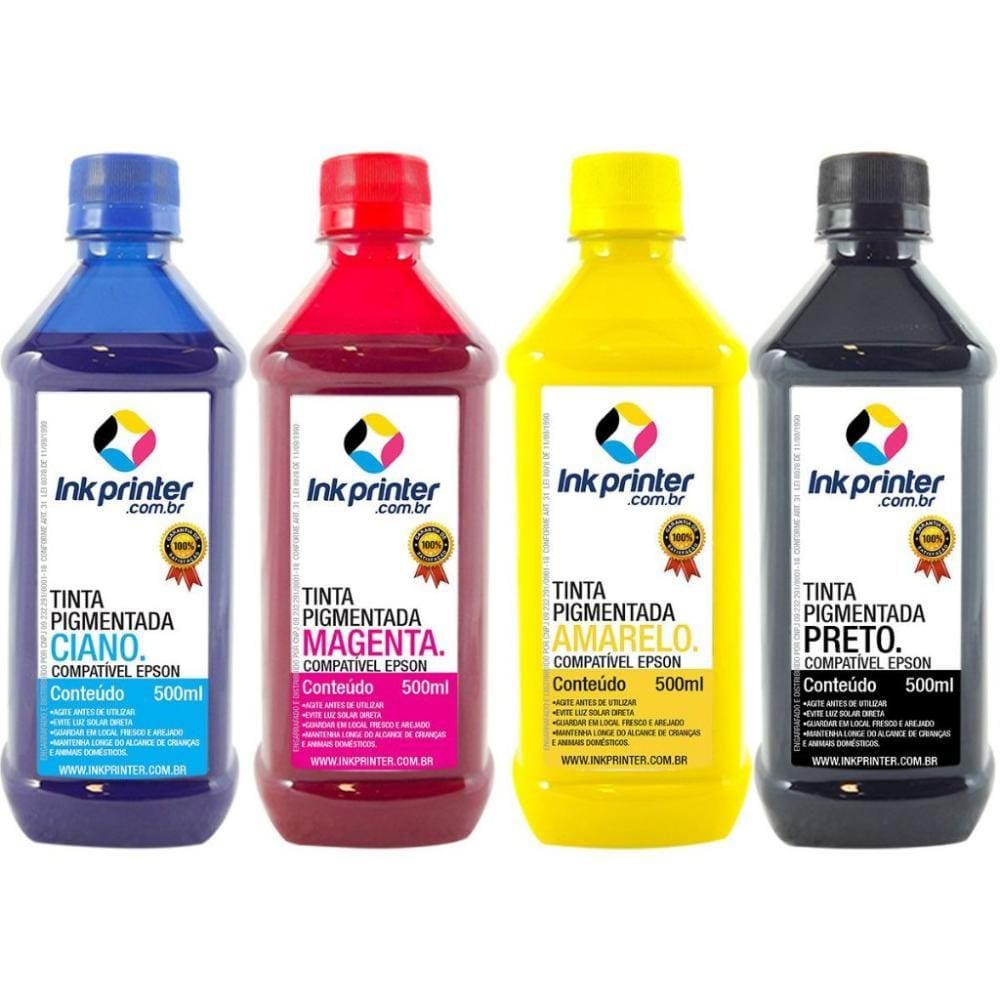 Tinta Pigmentada InkPrinter para Impressora Epson (4x500ml)