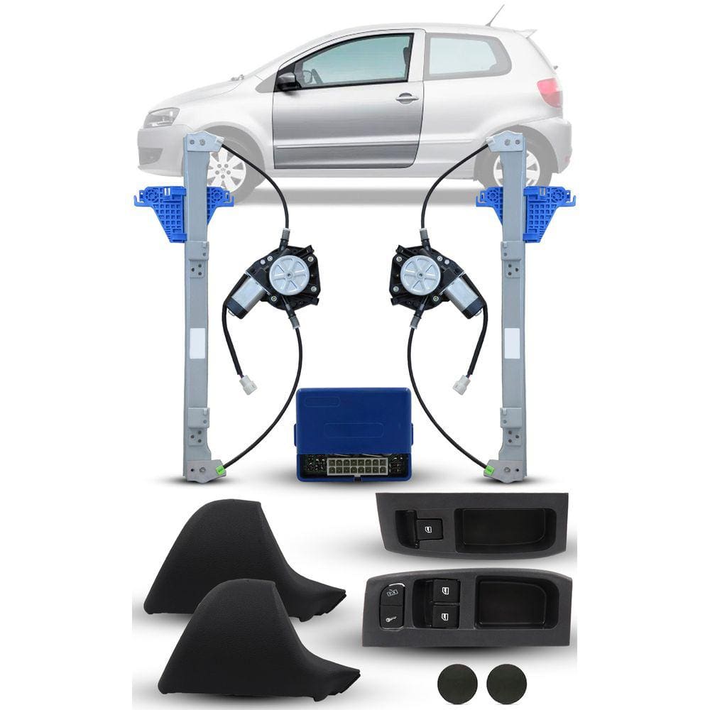 Kit Vidro Elétrico Vw Fox 2 Portas 2010 Em Diante Dianteiro Sensorizado