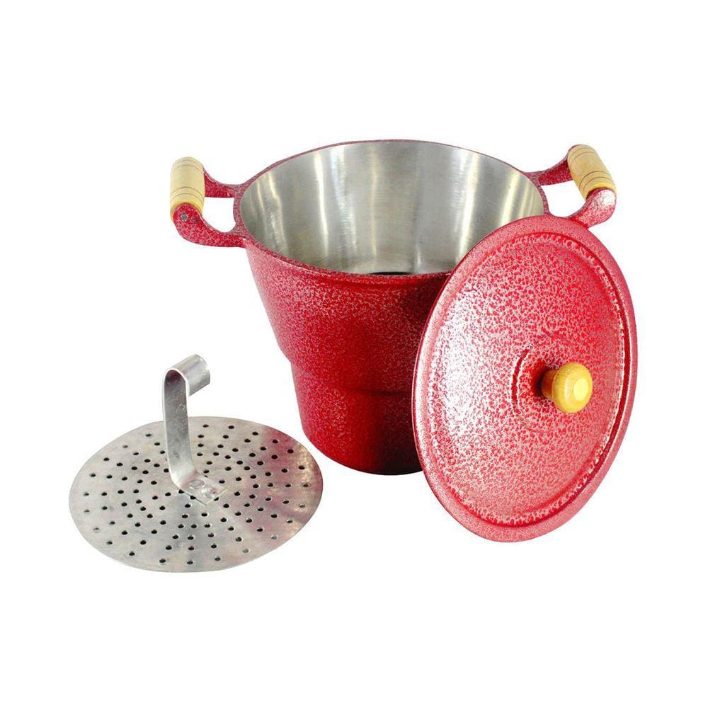 Cuscuzeiro Panela Alumínio Fundido Craqueado Gigante Vermelho N20