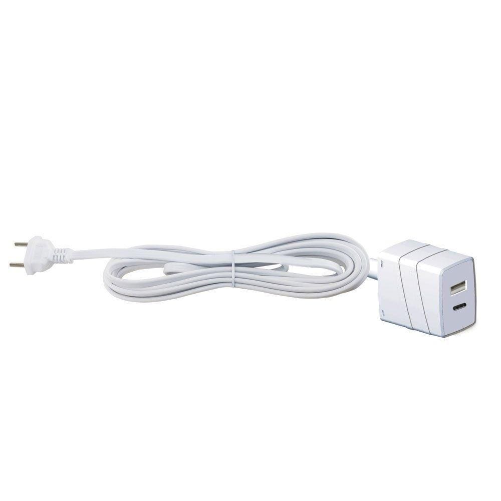 Extensão Cabo Prolongador Tomada Usb A+C 3A 1,5m - Forceline
