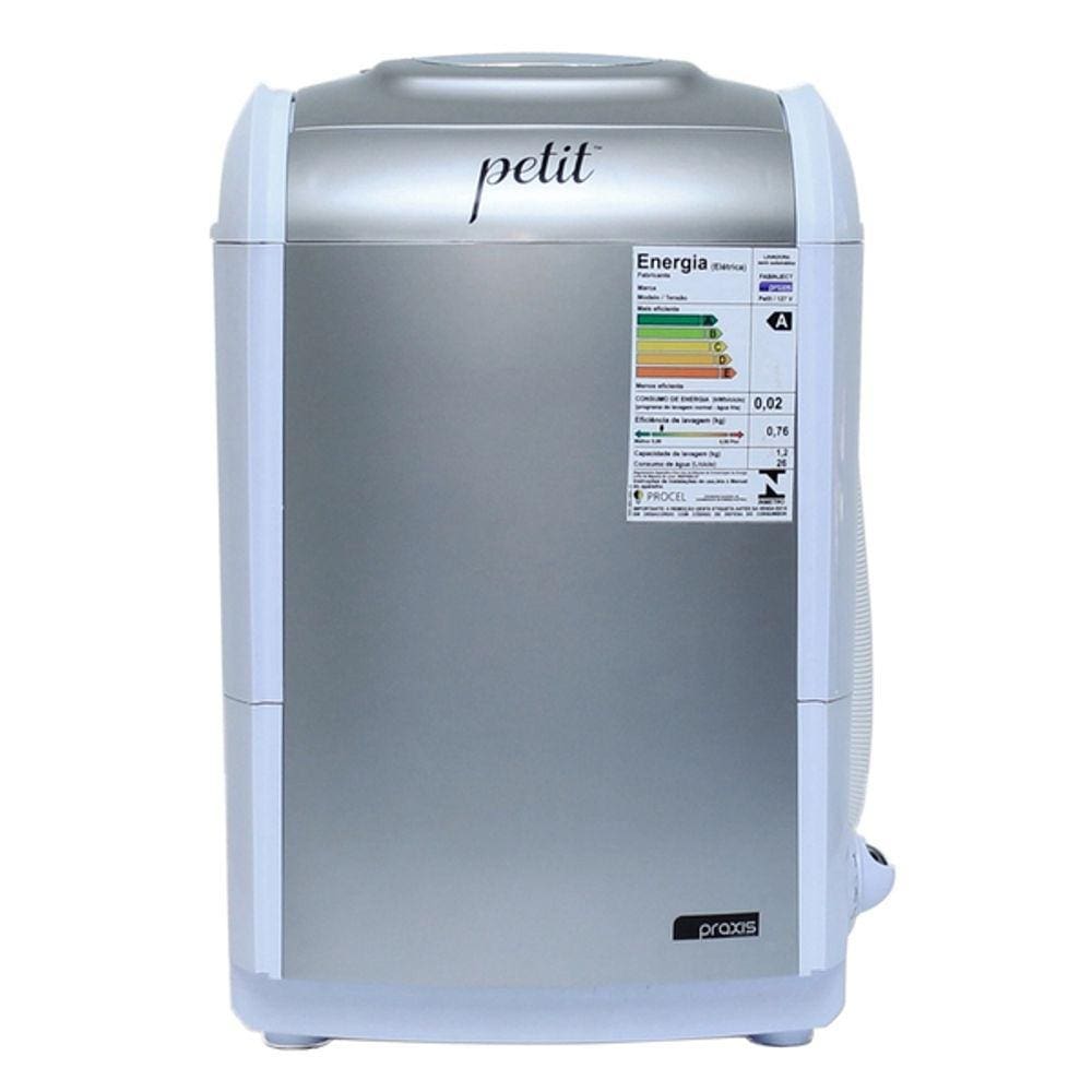 Lavadora de Roupas Praxis Petit com Timer e 5 Programas - Prata
