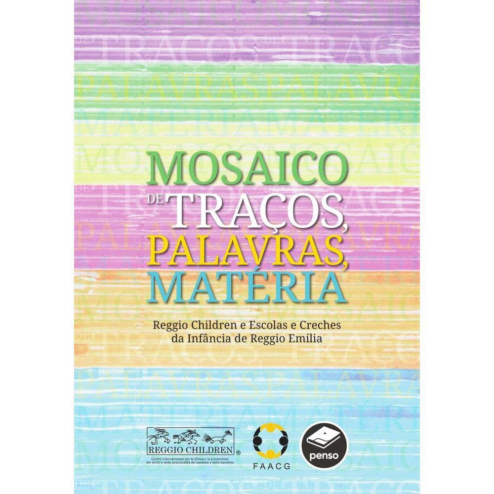 Mosaico de traços, palavras, matéria
