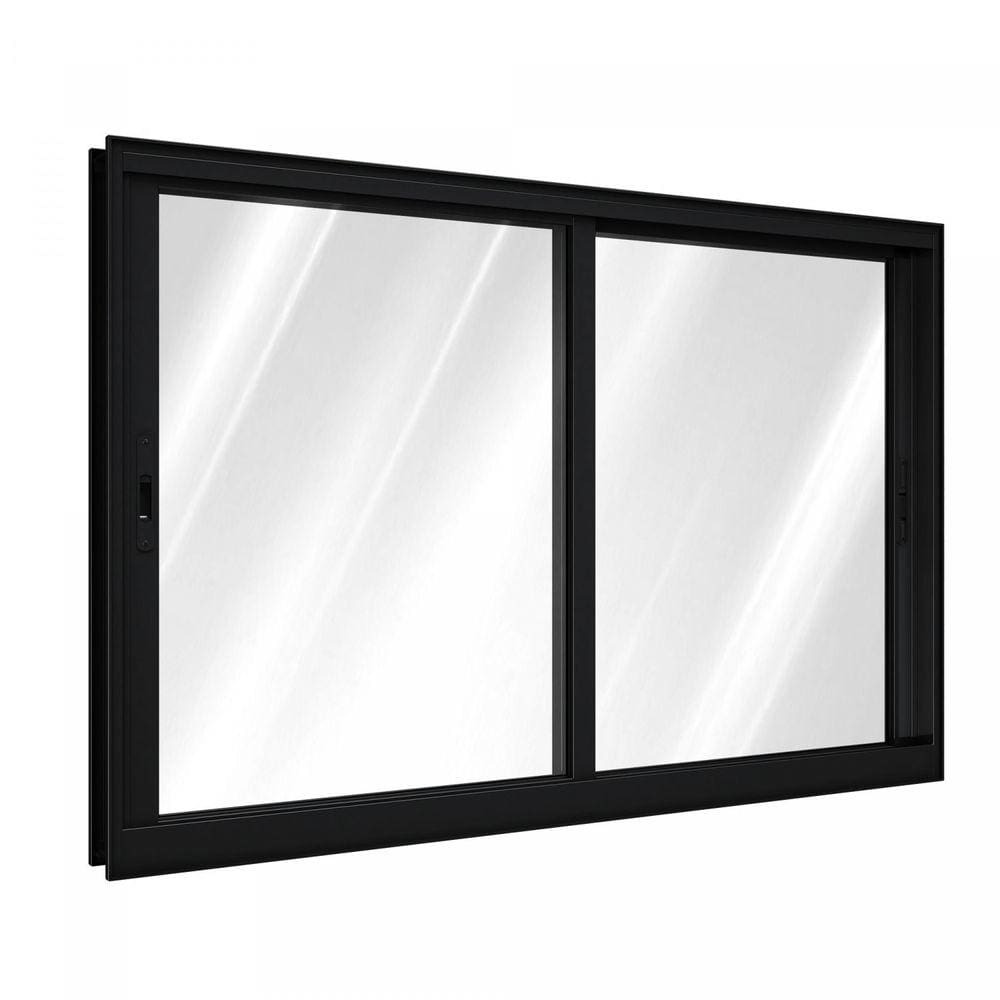 Janela de Alumínio Correr Lateral 2 Folhas Móveis 100x120cm Lucasa Preto
