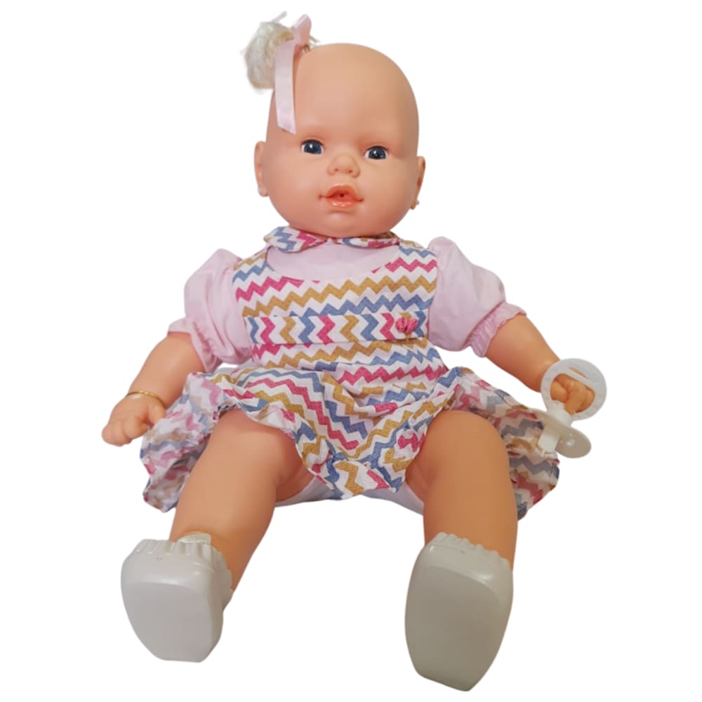 Boneca Bebezinho Newborn Reborn Vestido Listrado Estrela ASSORTMENT 2