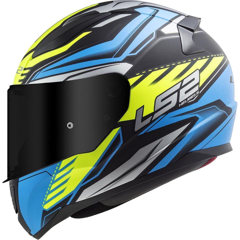 Capacete Ls2 FF353 Gale Azul Amarelo Preto Fosco