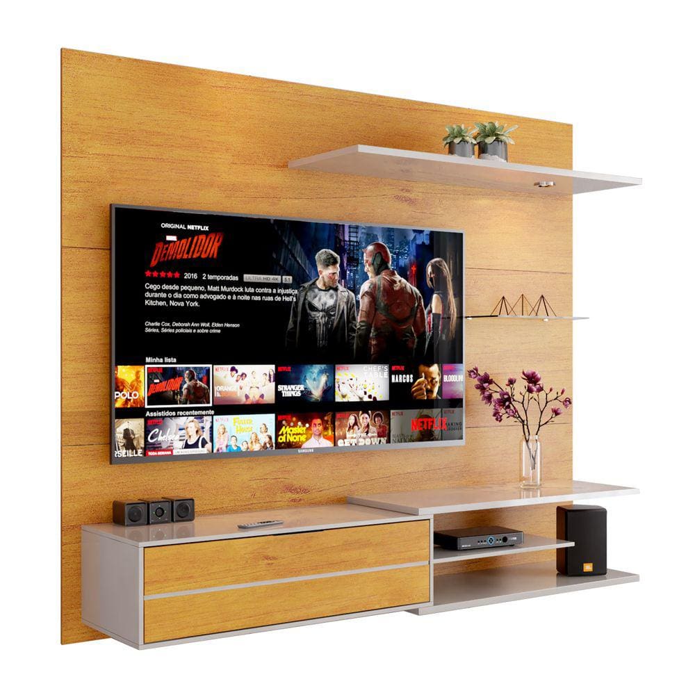 Home Suspenso Amazon Cedro com Off White - MoveisAqui