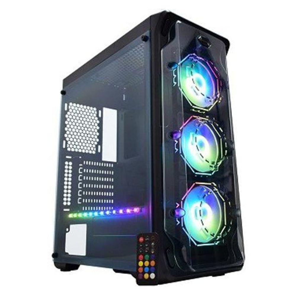 Gabinete Gamer K-Mex Dark Trooper Polygo Cg-03B1 Fan Rgb