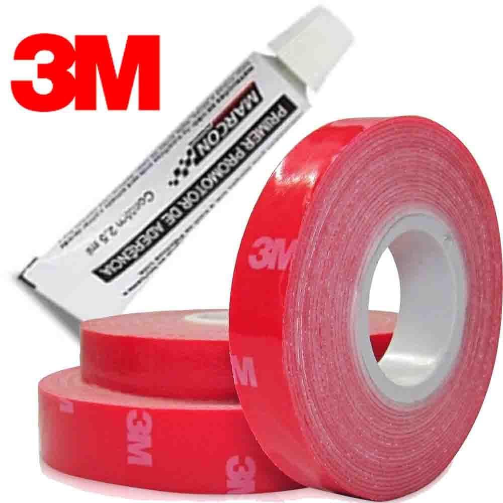 Rolo De Fita Dupla Face Adesiva + Primer 3m 1 Metro X 9,5mm