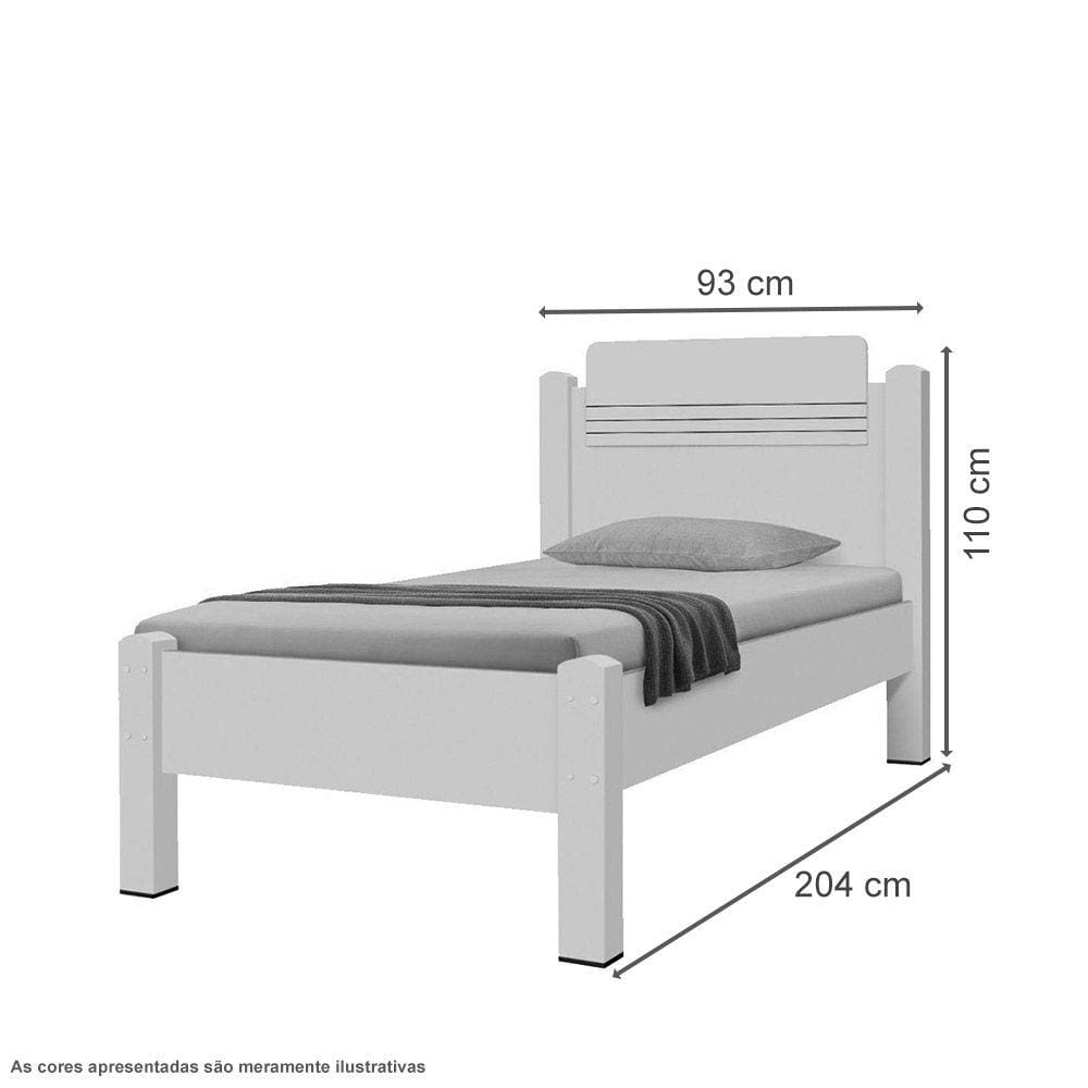 Cama Solteiro Paris Branco - Gabrielli