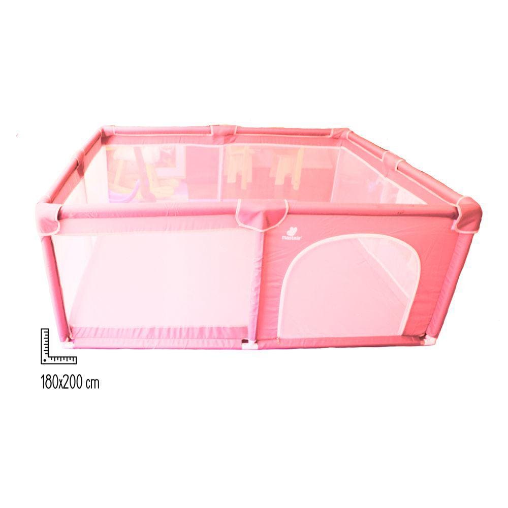 Cercado Cercadinho Playpen Portátil Dobrável Rosa 180x200cm