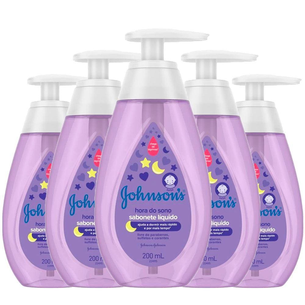 Kit 5 Sabonetes Líquido Johnson`s Baby Hora do Sono 200ml