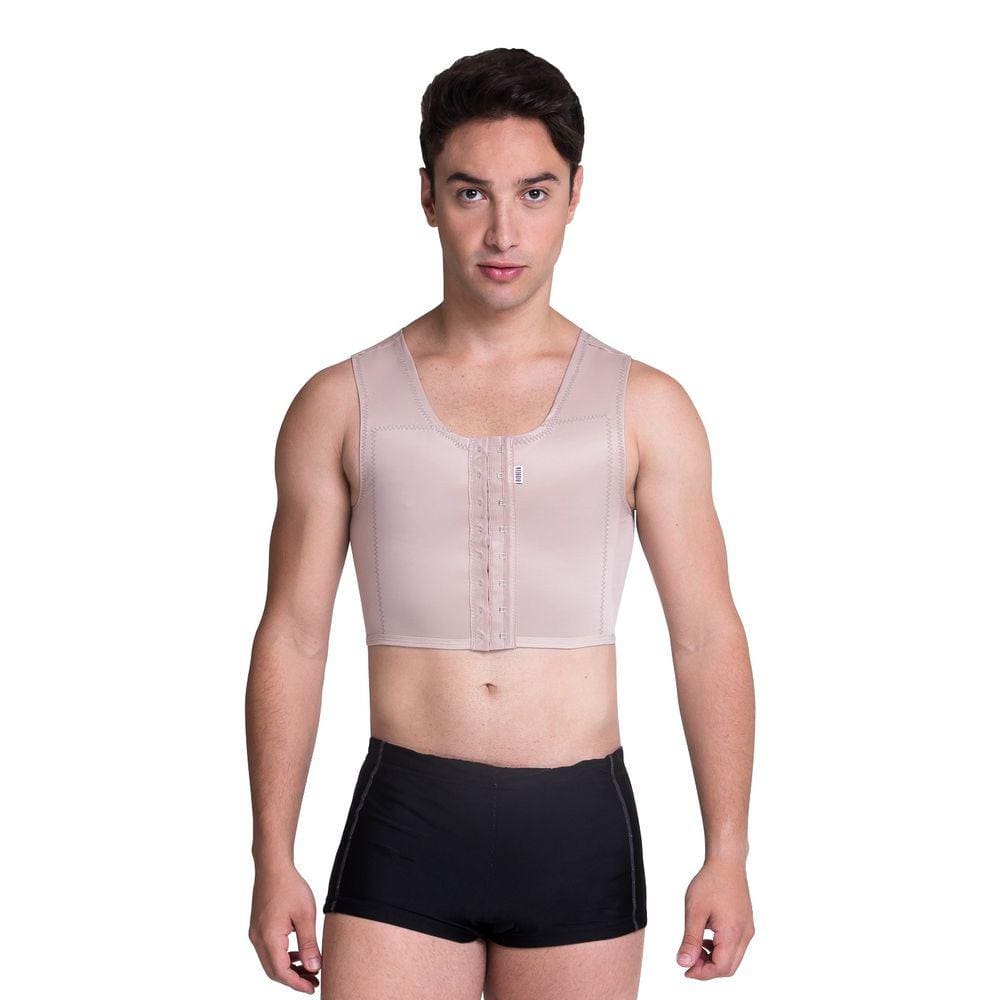 Cinta Colete Curto Masculina Postural Modelador Masculino Pós Cirúrgica Operatório Ginecomastia Costas Biobela 1619