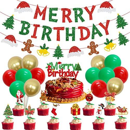 Decorações de Aniversário de Natal Alegre | Extra Decorações de Aniversário de Natal Alegre | Extra