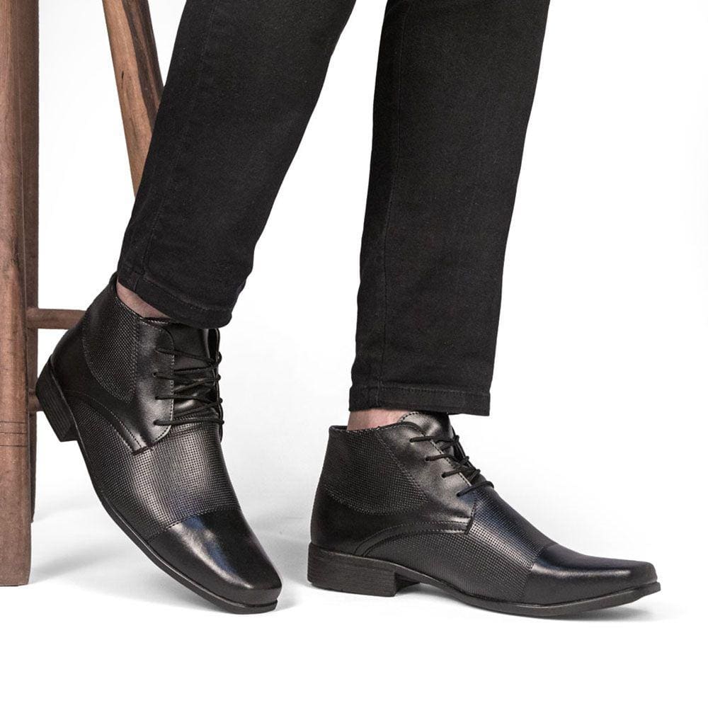 Bota Social Masculina Moderna em Napa com Cadarço Sanlorenzo 1081