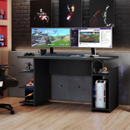 imagem-Mesa Gamer 1,36m NT2065 Notável Móveis - Preto 