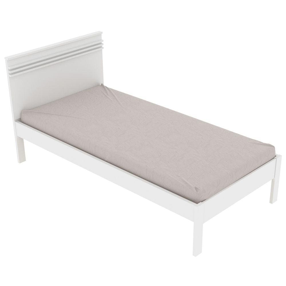 Cama De Solteiro Branco Cm8010 - Tecno Mobili
