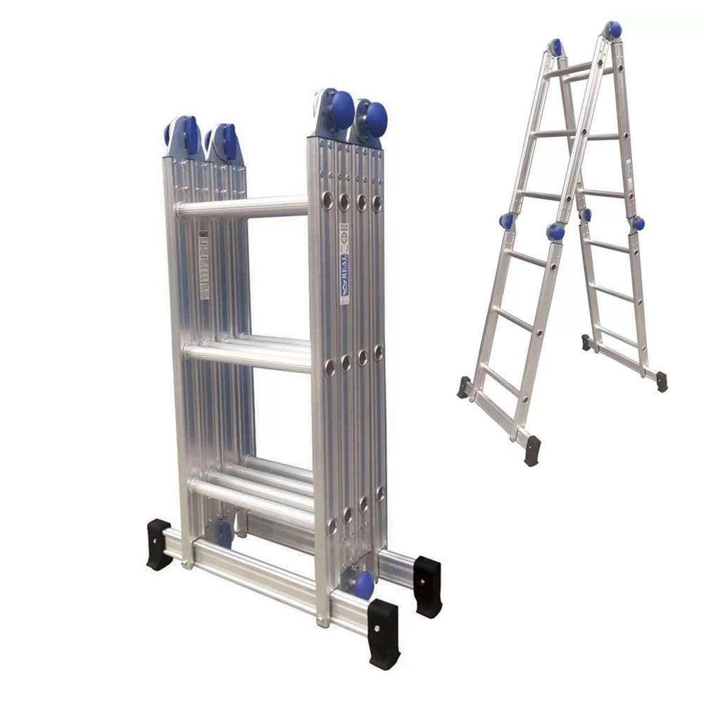 Escada Multifuncional Articulada 3X4 12 Degraus Alumínio Real