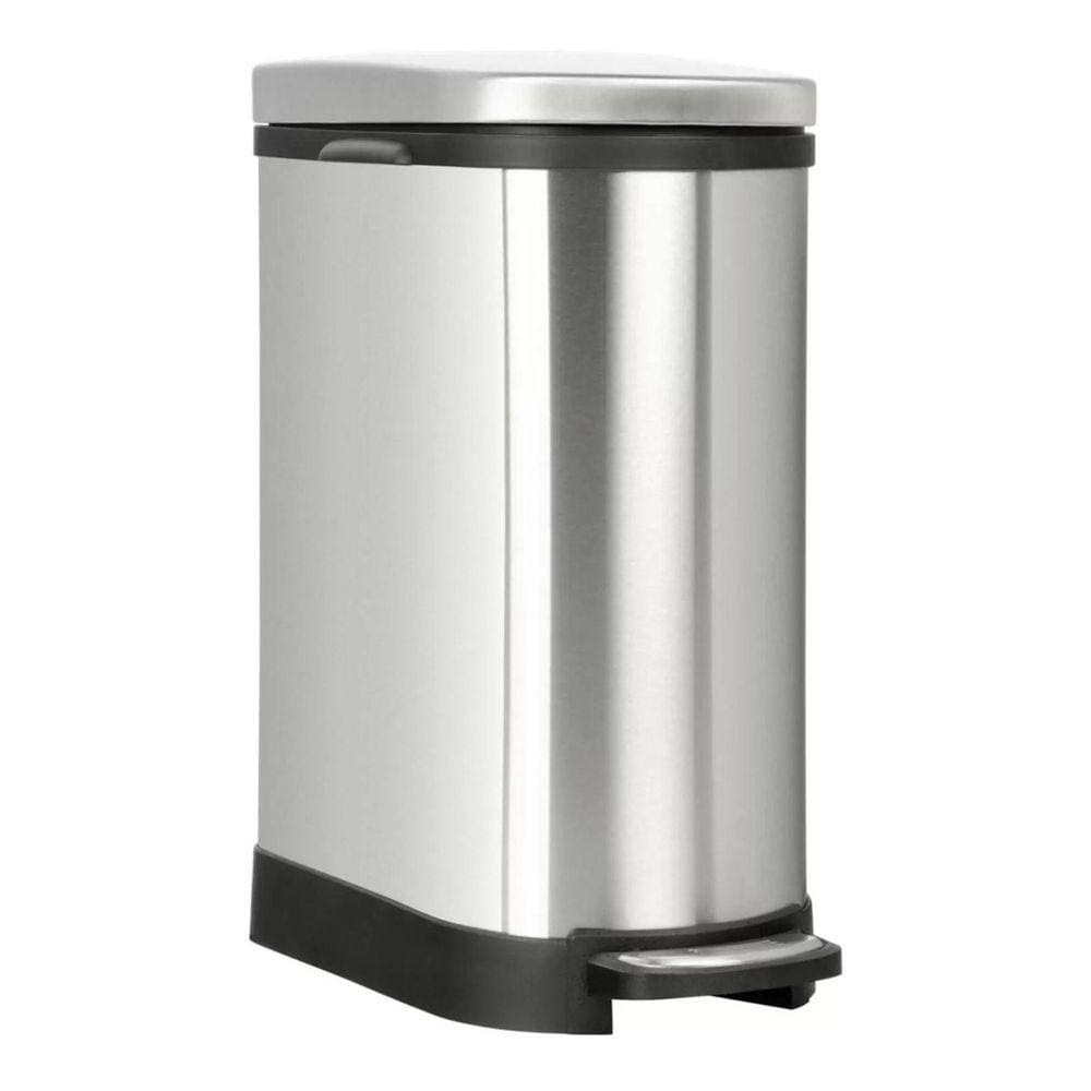 Lixeira Estreita 10 Litros Premium 41x21x31cm Cromado Inox