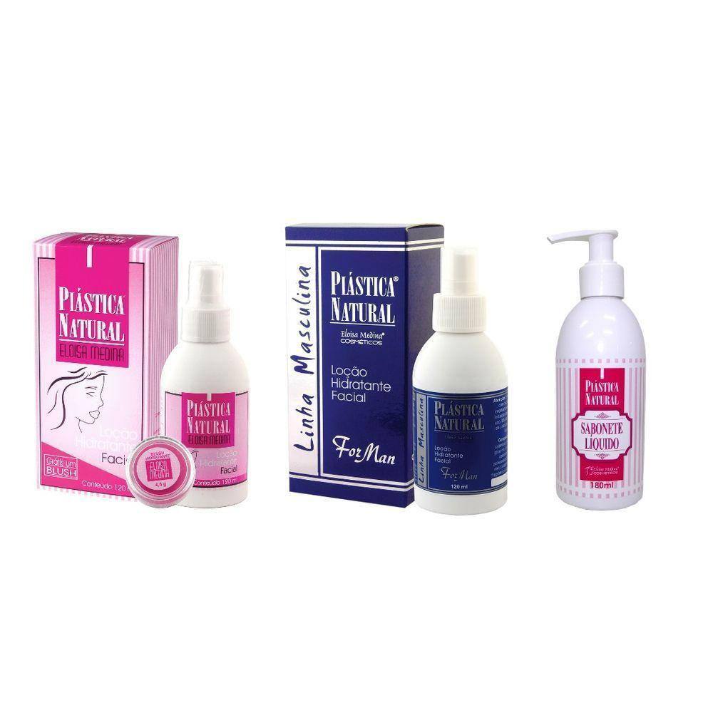 Plastica Natural Rejuvenescedor Facial 1 Fem e1 Masc e 1 Sab. C/ Colágeno 180ml