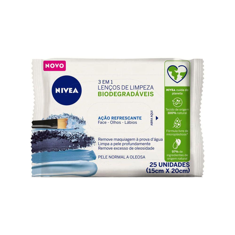 Lenços De Limpeza Demaquilantes Nivea 3 Em 1 Ação Refrescante