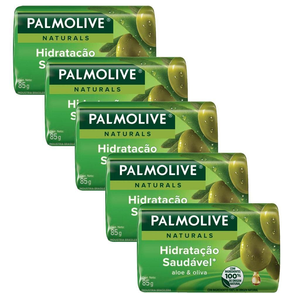 Kit 5 Sabonetes em Barra Palmolive Naturals Hidratação Saudável 85g