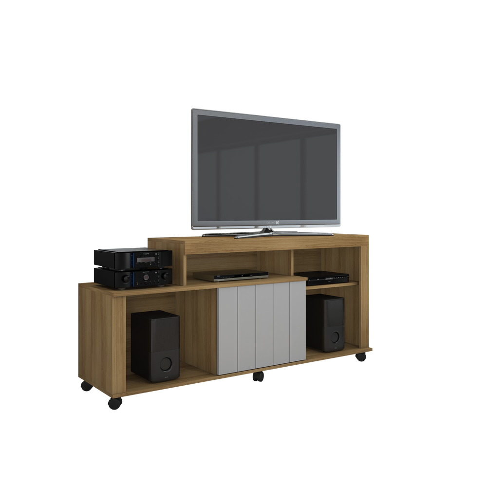 Rack Ouro Para TVs Até 43 Polegadas Com Rodinha Uma Porta JCM Moveis