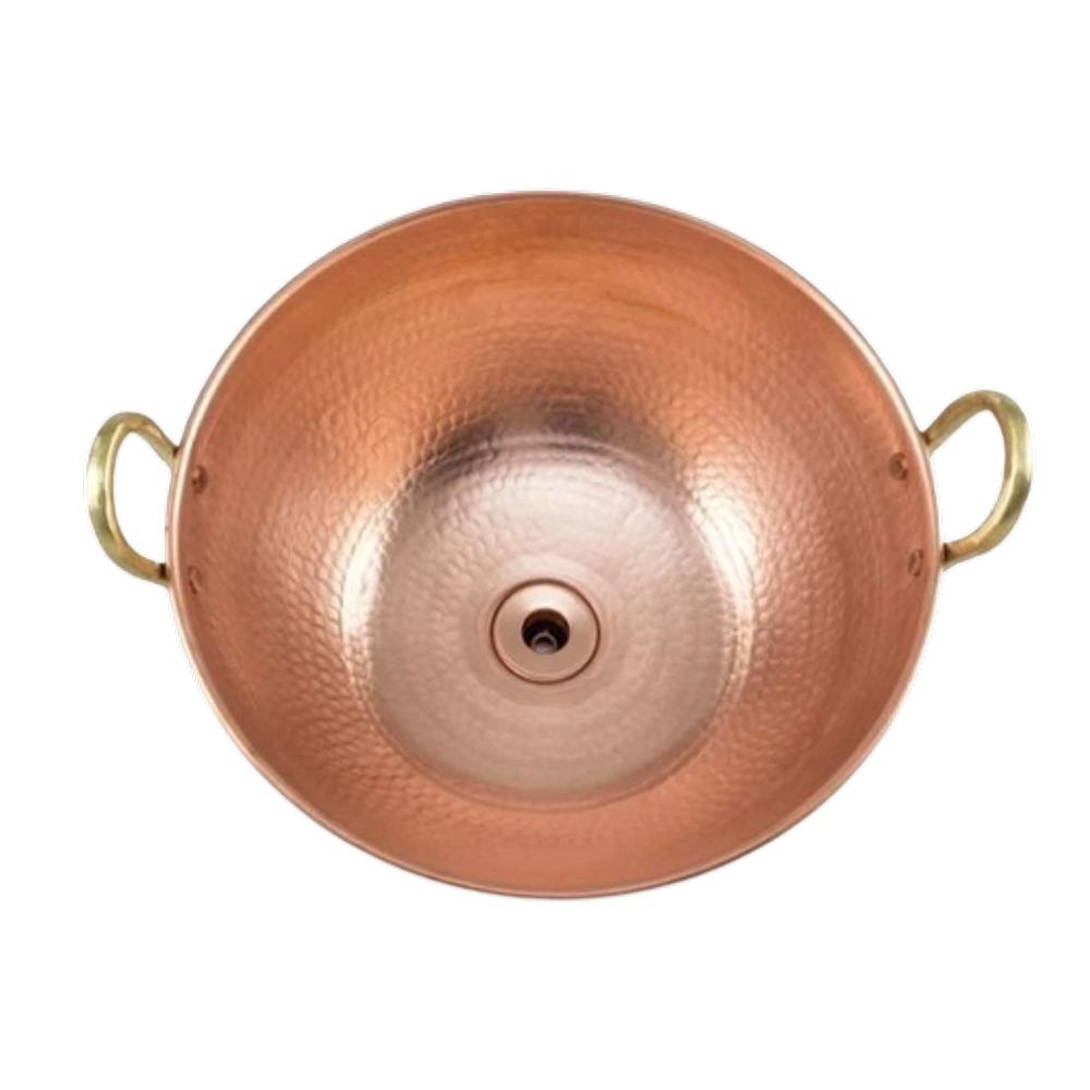 Cuba De Apoio Cobre Puro Com Alças De Bronze E Válvula 25L