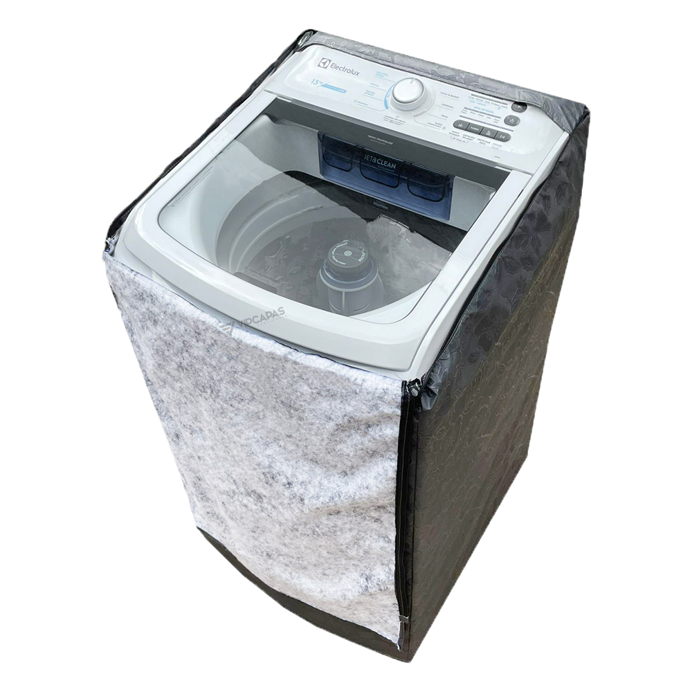 Capa Maquina de Lavar Electrolux LED 13kg e 14kg Ziper Grafite