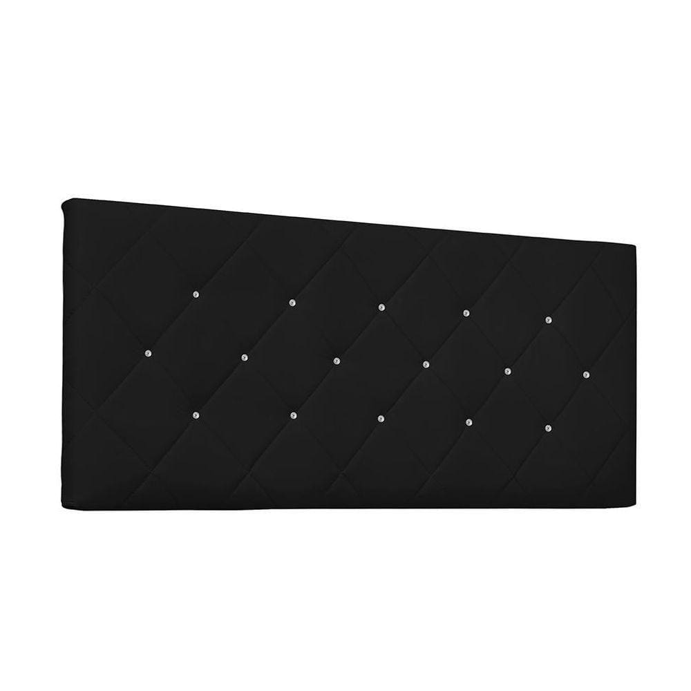 Cabeceira Painel Tânia Solteiro 90cm Corino Preto