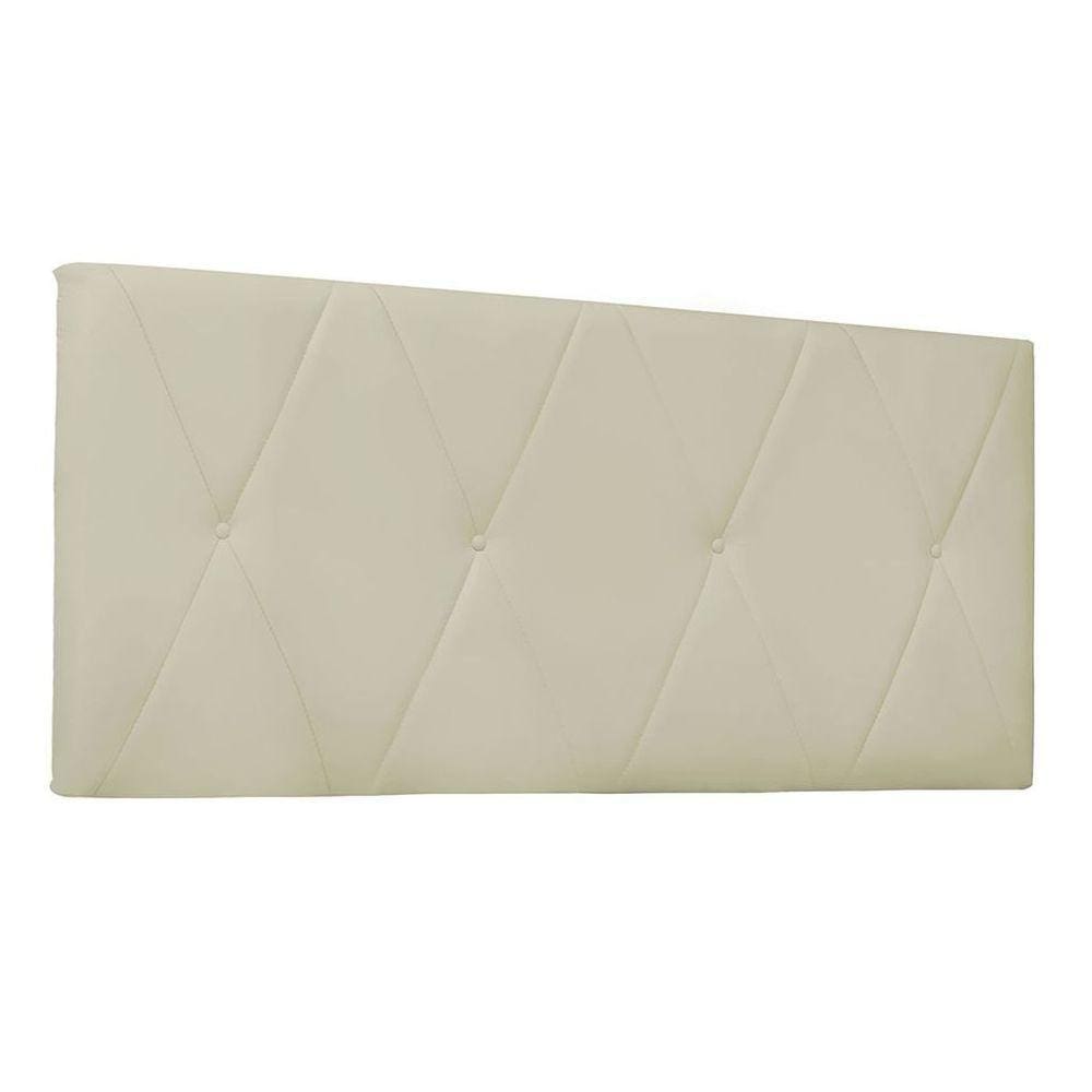 Cabeceira Aquilla Cama Box Solteiro 90Cm Corino Bege