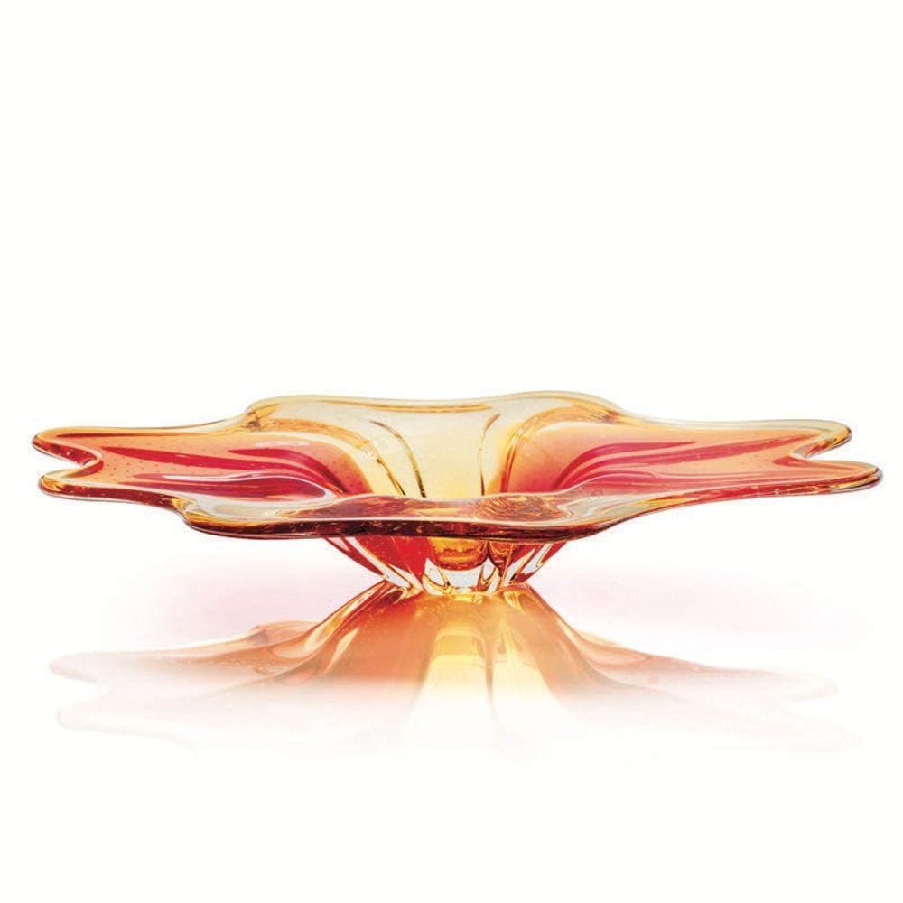 Centro De Mesa Em Cristal Murano Vermelho - São Marcos 68Cm