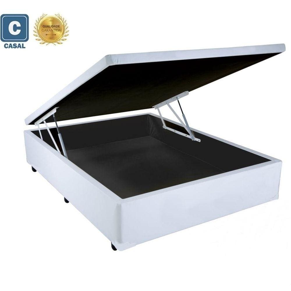 Cama Box Baú Casal Branco