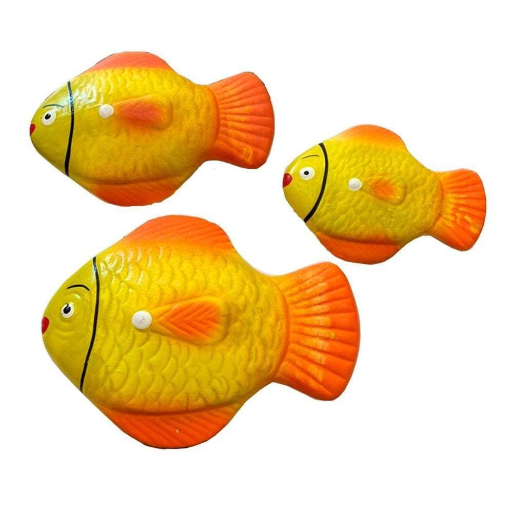 Trio De Peixes Em Cerâmica Enfeite De Parede Garden Decor