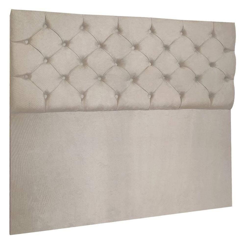 Cabeceira Capitonê Solteiro 0,90m Jade Suede Bege