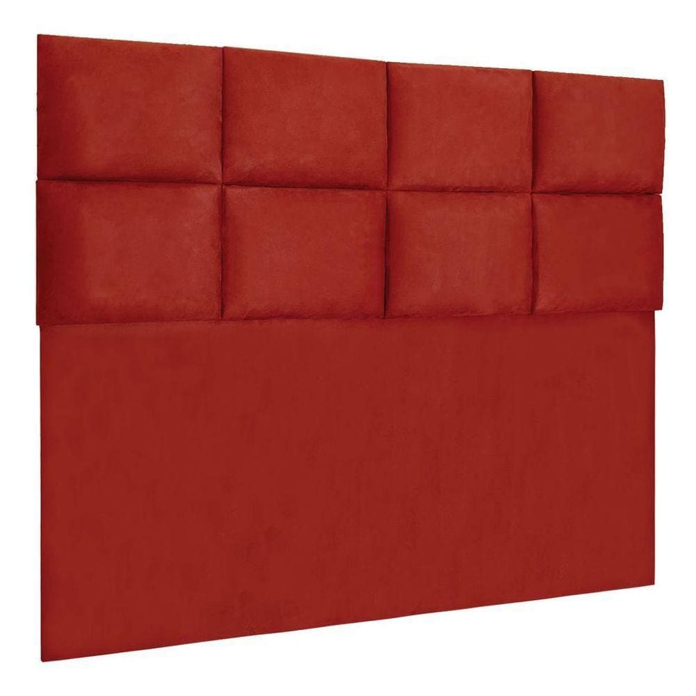 Cabeceira Modulada King 1,95m Lorena Suede Cor Vermelho