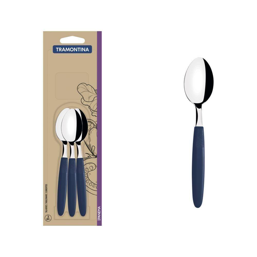 Conjunto de Colheres para Chá Tramontina Ipanema Azul 3 Pçs