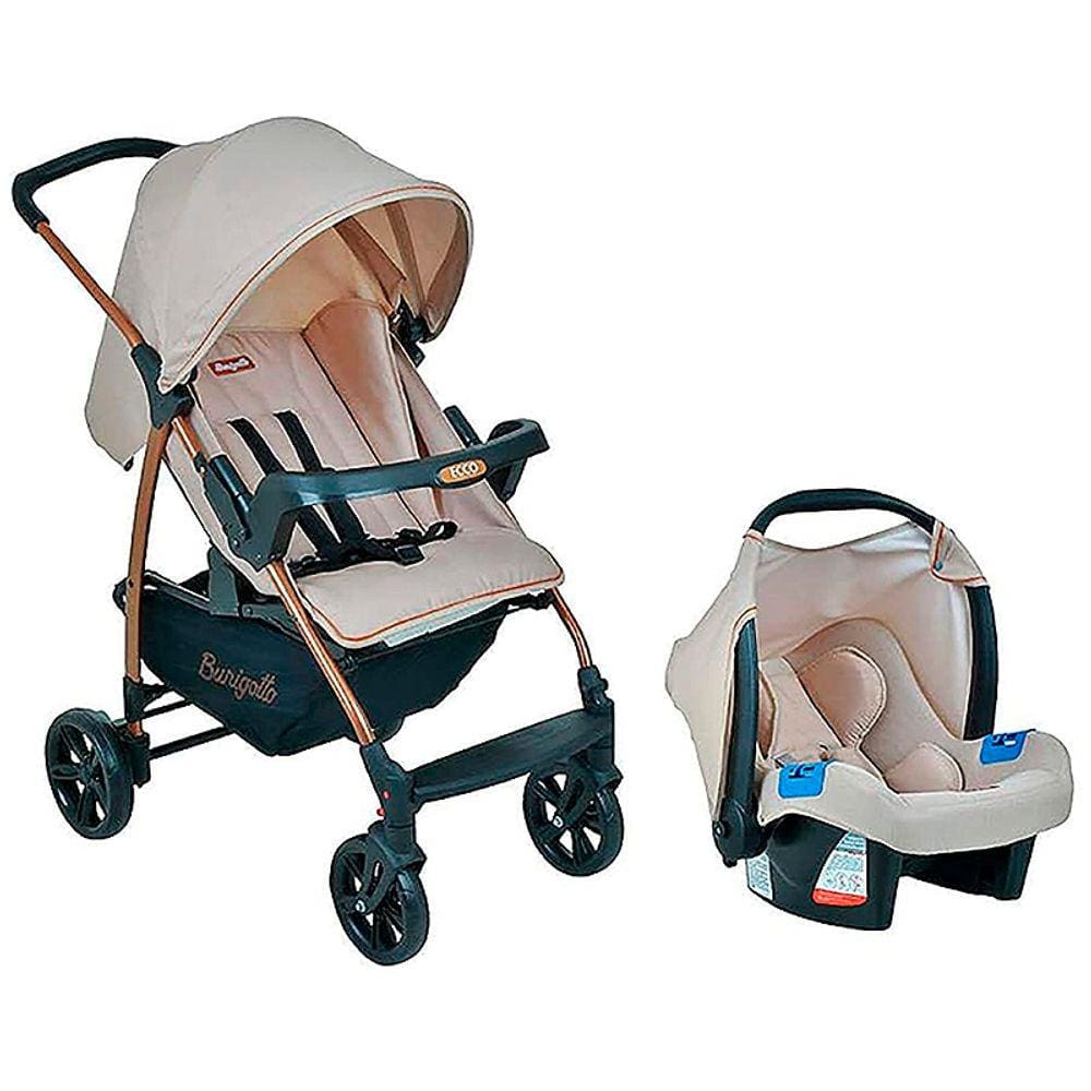 Carrinho de Passeio com Bebê Conforto Travel System Ecco-Mon Amour Bege - IXCJ4020PR45 - Burigotto