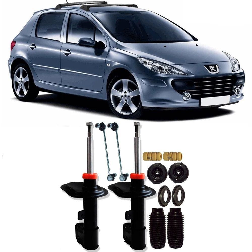 Amortecedor + Kit Batente + Bieleta Peugeot 307 Dianteira 2002 Até 2012 O Par