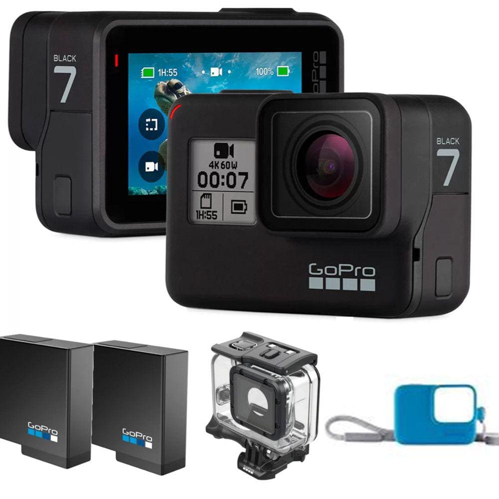 Filmadora GoPro HERO 7 Black CHDHX-701-LW Filmadora GoPro HERO 7 Black  (Especial Kit) Carregador de Bateria Duplo + Bateria - GOPRO