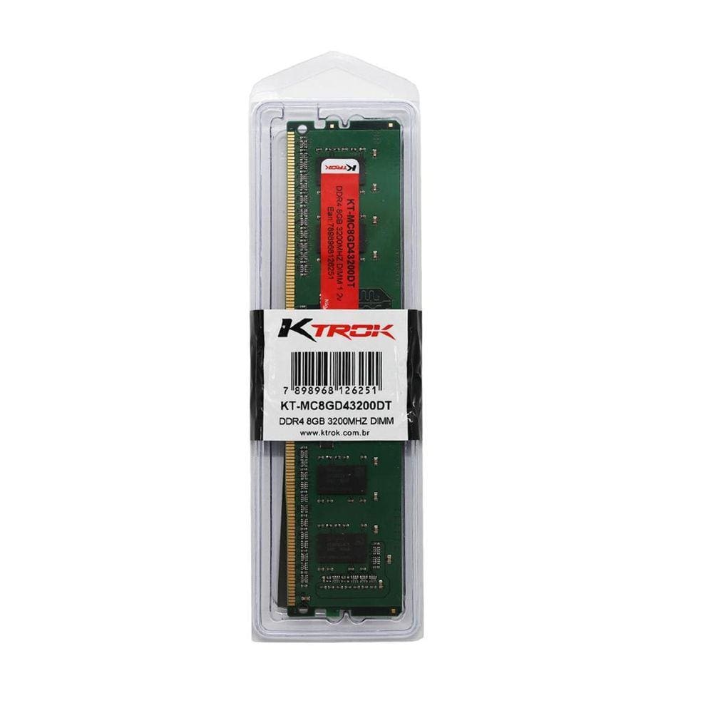 Memoria Ram Para Desktop Pc Ktrok 8Bg Ddr4 3200Mhz Udimm