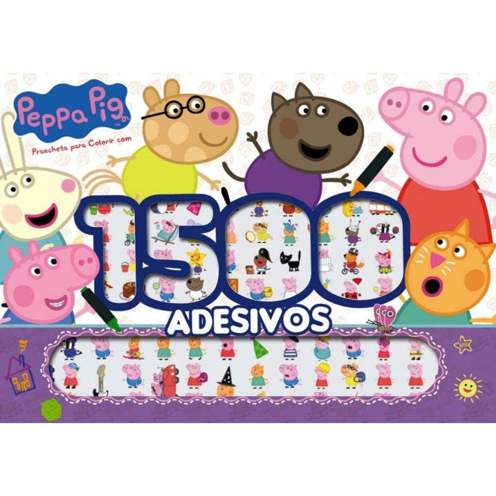 Peppa Pig - Prancheta Para Colorir Com 1500 Adesivos