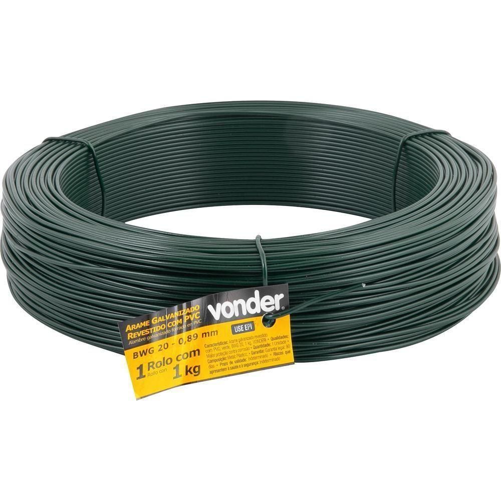 Arame Galvanizado Revestido Com Pvc Verde 1kg Vonder