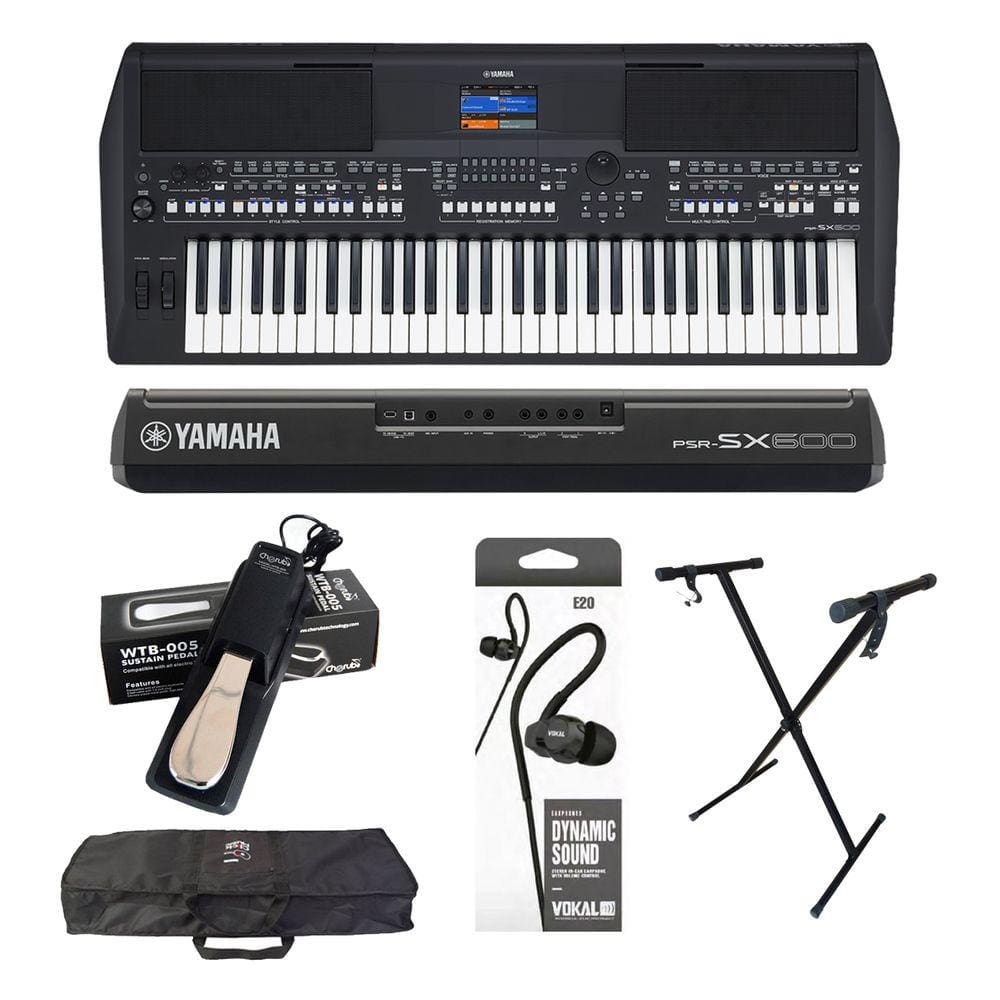 Teclado Yamaha Psr-sx600 + Fonte+ Capa +Suporte +Pedal +Fone