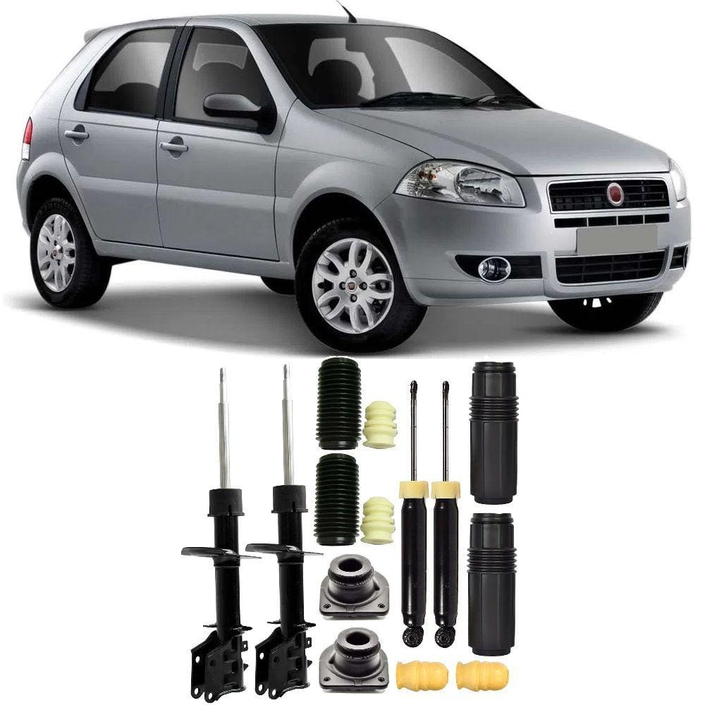 04 Amortecedores + 04 Kits Batentes Fiat Palio 2001 Até 2012 DianteiroTraseiro